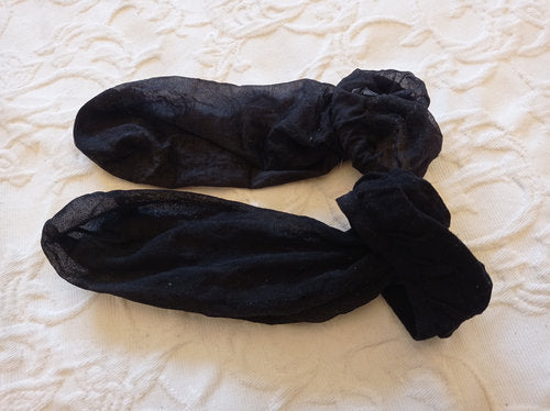 Getragene durchsichtige Nylon-Damensöckchen Gr. 35 - 38