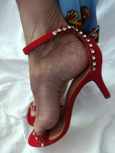 Getragene  offene High Heels  Damensandale  Größe 39  Shee&In