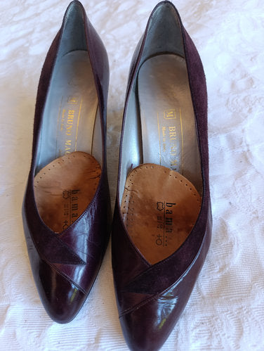 Stark getragene rot-braune Pumps Absatz 8 cm Größe 37 bruno magli