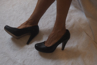 Getragene High Heels schwarz Größe 40