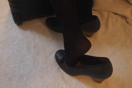 Getragene Pumps grau-blau Stewardess Schuh Größe 40