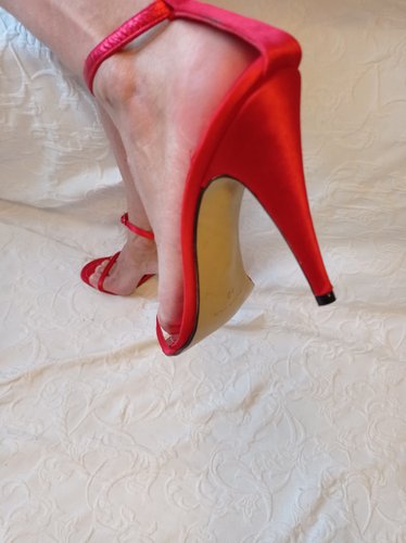 Getragene  High Heels  Absatzsandale  Valerie Perrini Spain  Gr 40  Absatz 11 cm