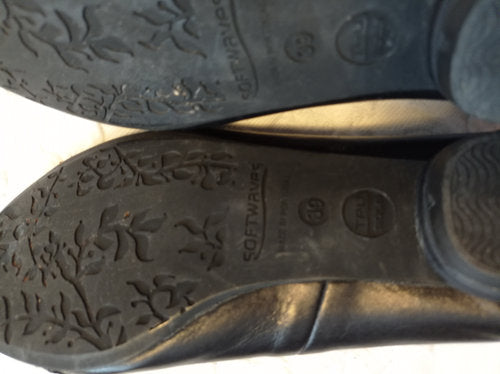 Getragene schwarze Ballerinas  Größe 39  softwave