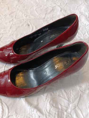 Getragene Pumps rot Absatz 7 cm Größe 38 Gabor