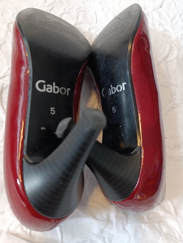 Getragene Pumps rot Absatz 7 cm Größe 38 Gabor
