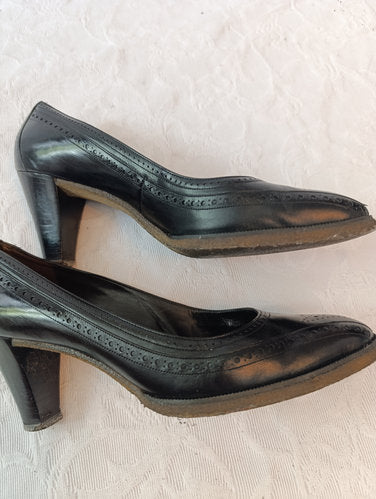 Getragene Pumps schwarz Größe 37 Absatz 7 cm bally suisse