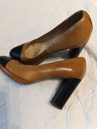 Getragene Pumps  Größe 38  hellbraun  Absatz 10 cm