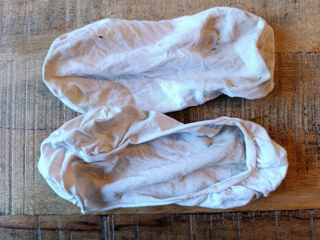 Getragene Füßlinge aus Baumwolle Gr. 39 - 42