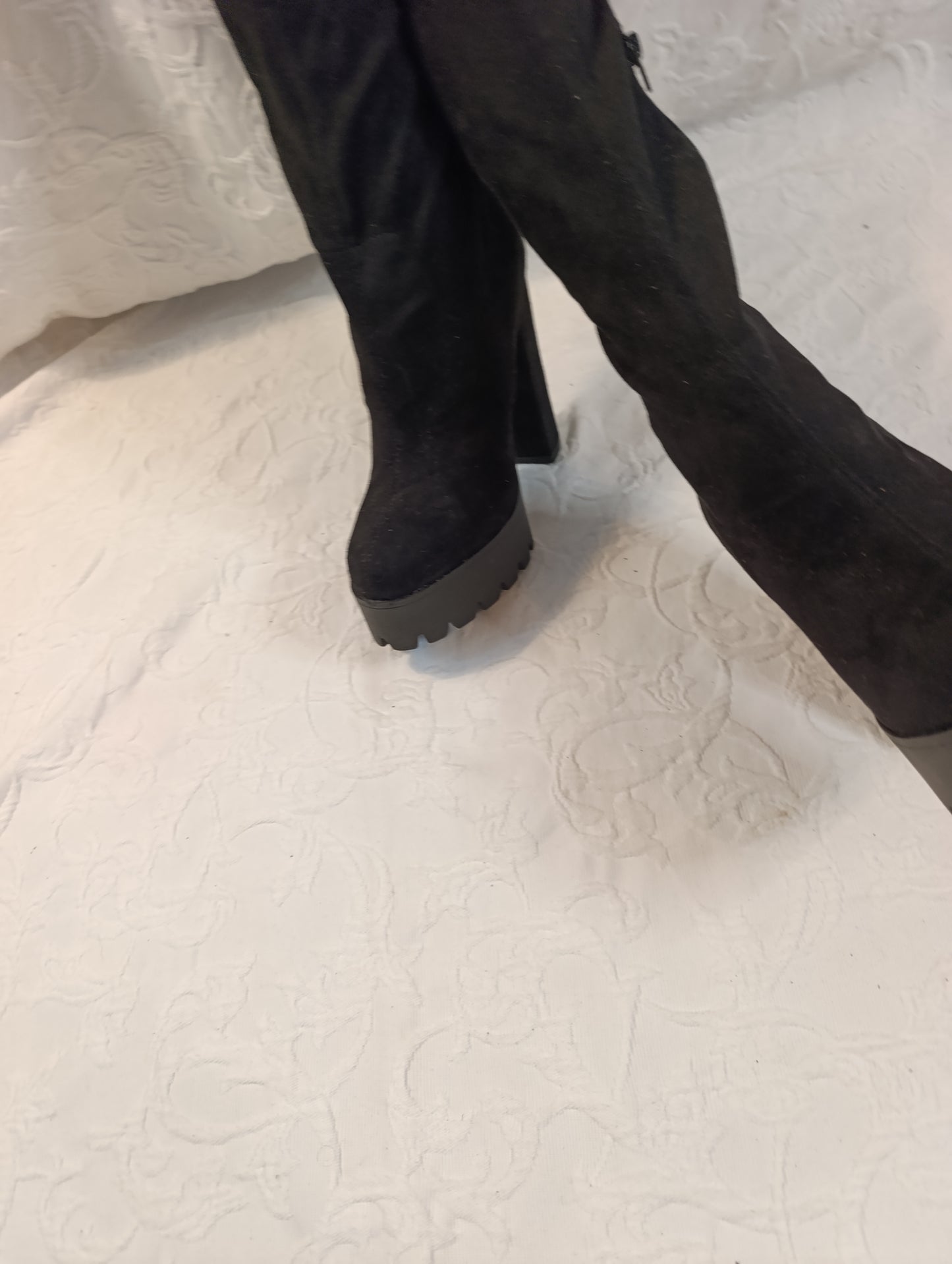 Getragene High Heels, Plateau Over Knees, Größe 38