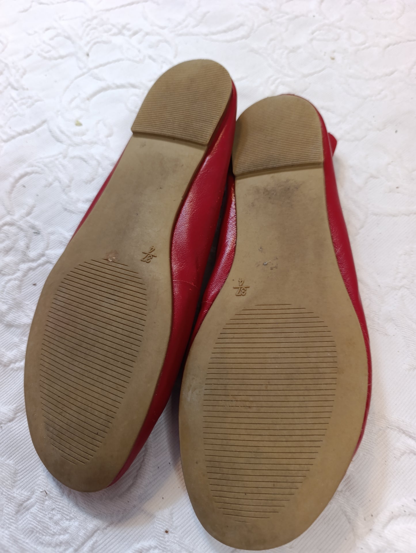 Getragene, rote, Ballerinas, Größe 37, Graceland