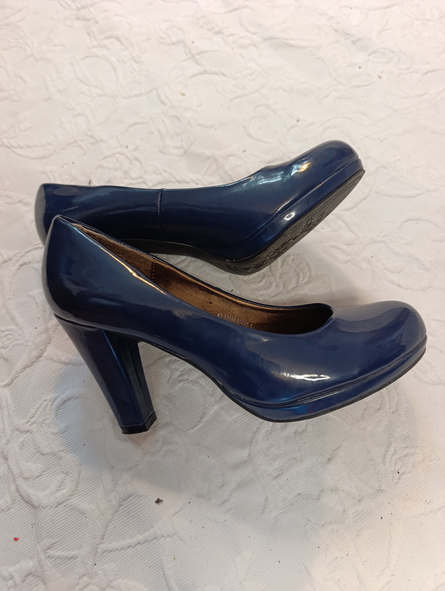 Getragene Pumps, blau, Lack, Absatz 8 cm, Größe 37 mark adam