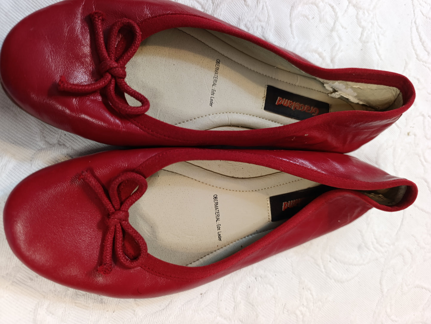 Getragene, rote, Ballerinas, Größe 37, Graceland