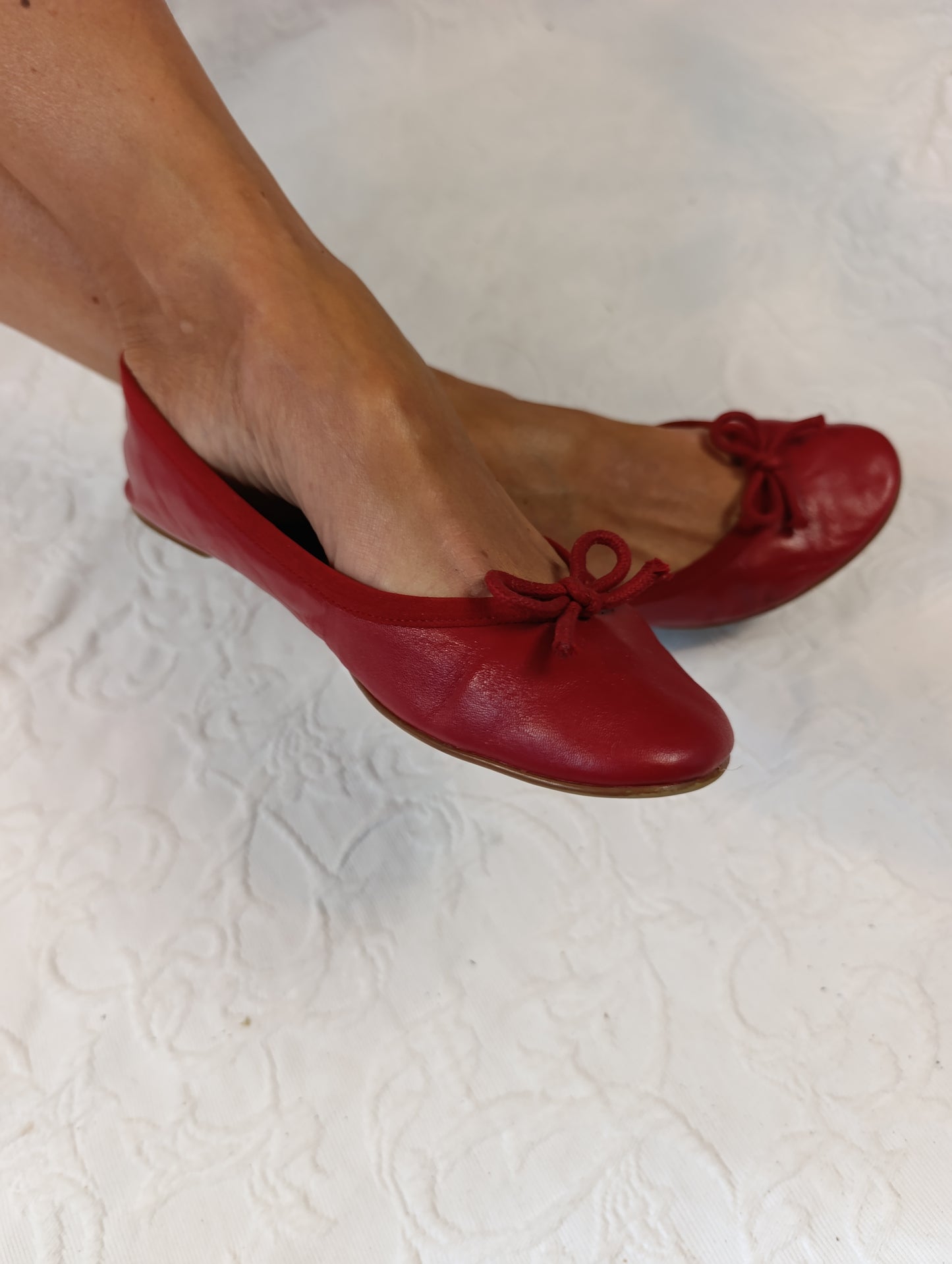 Getragene, rote, Ballerinas, Größe 37, Graceland