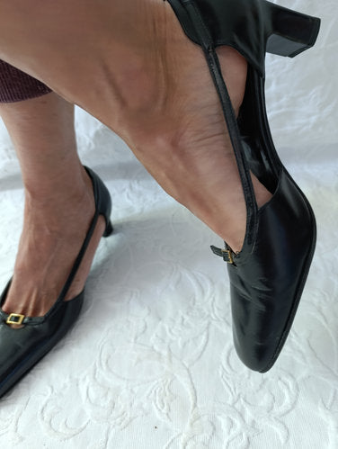 Getragene Pumps  schwarz  Absatz 5 cm  Größe 3, 5  luciano barachini