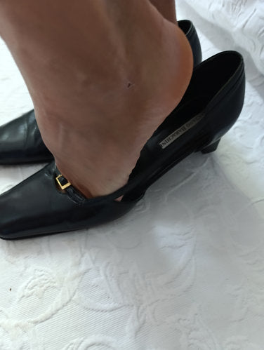 Getragene Pumps  schwarz  Absatz 5 cm  Größe 3, 5  luciano barachini