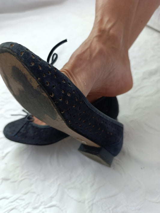 Getragene blaue Ballerinas Madeleine Größe 36