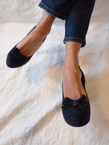 Getragene blaue High Heels  Samt Gr. 39 Kiss my feet xx