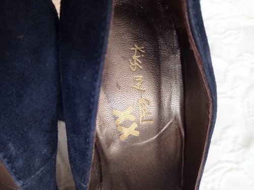 Getragene blaue High Heels  Samt Gr. 39 Kiss my feet xx