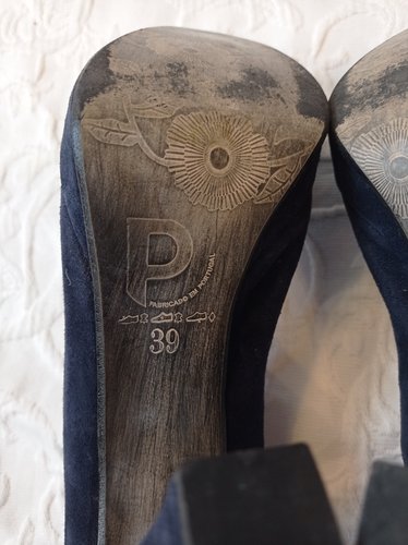 Getragene blaue High Heels  Samt Gr. 39 Kiss my feet xx