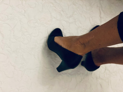 Getragene Pumps schwarz Stewardess Schuh Größe 38