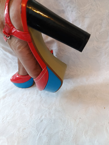 Getragene High Heels  Absatz 12 cm  Plateau 2 cm  Gr. 38  super mode