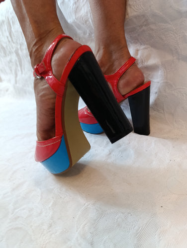 Getragene High Heels  Absatz 12 cm  Plateau 2 cm  Gr. 38  super mode