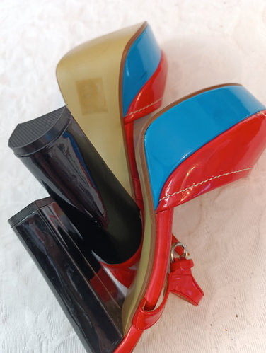 Getragene High Heels  Absatz 12 cm  Plateau 2 cm  Gr. 38  super mode