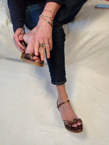 Getragene braune  offene  High Heels  Gr. 39 Jennifer Taylor