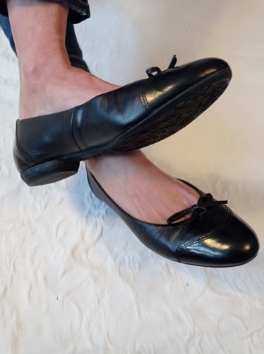 Getragene schwarze Ballerinas  Größe 39  softwave