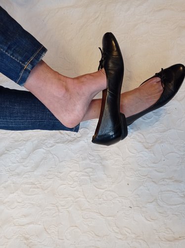 Getragene schwarze Ballerinas  Größe 39  softwave