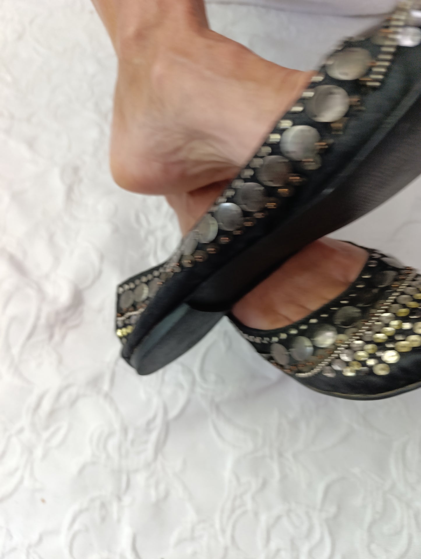 Getragene schwarze Ballerinas buffalo girl Größe 39