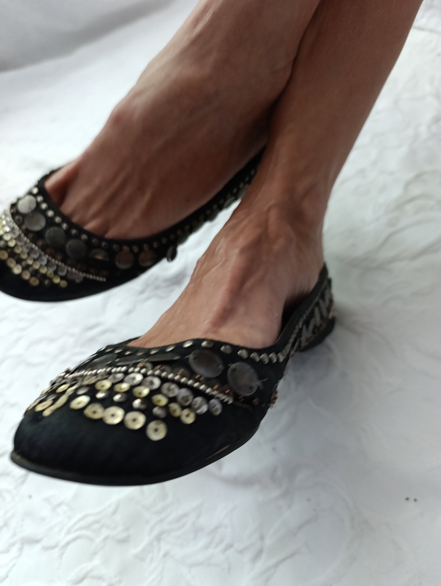 Getragene schwarze Ballerinas buffalo girl Größe 39