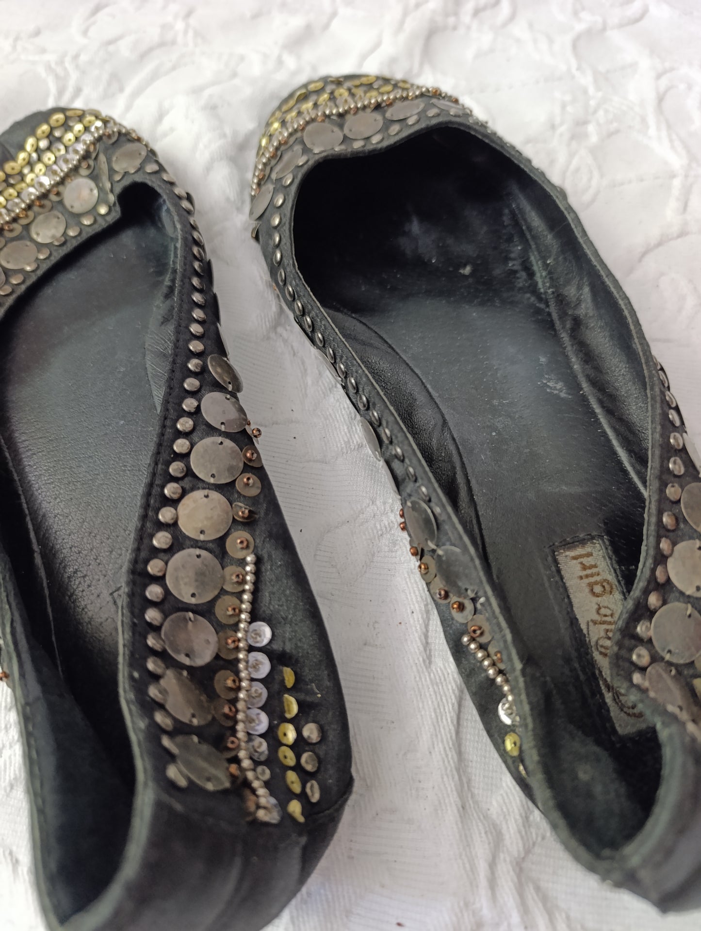 Getragene schwarze Ballerinas buffalo girl Größe 39
