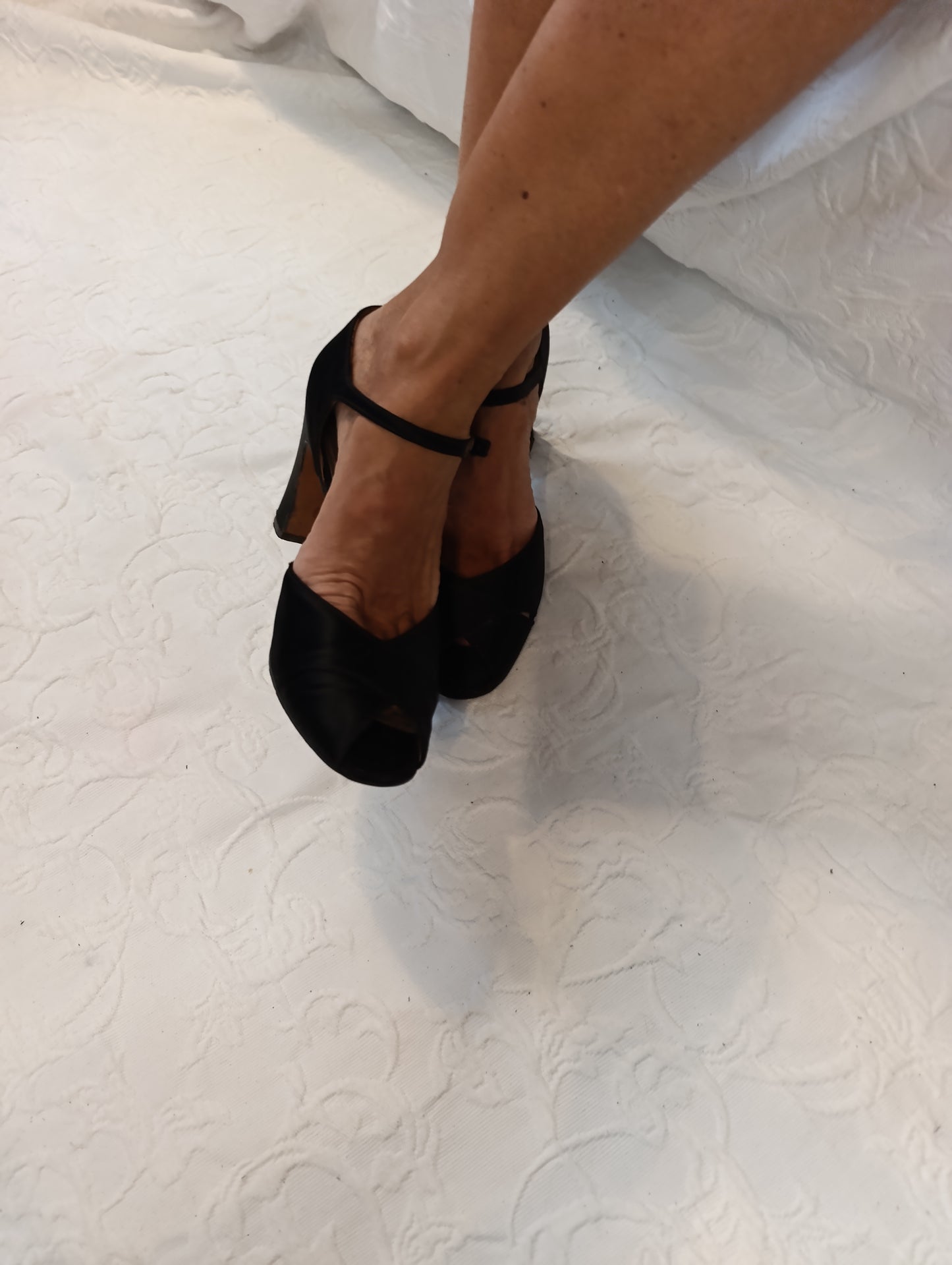 Getragene, offene High Heels, Damensandale, Absatz 9 cm, Größe 38 Magli & Lodi
