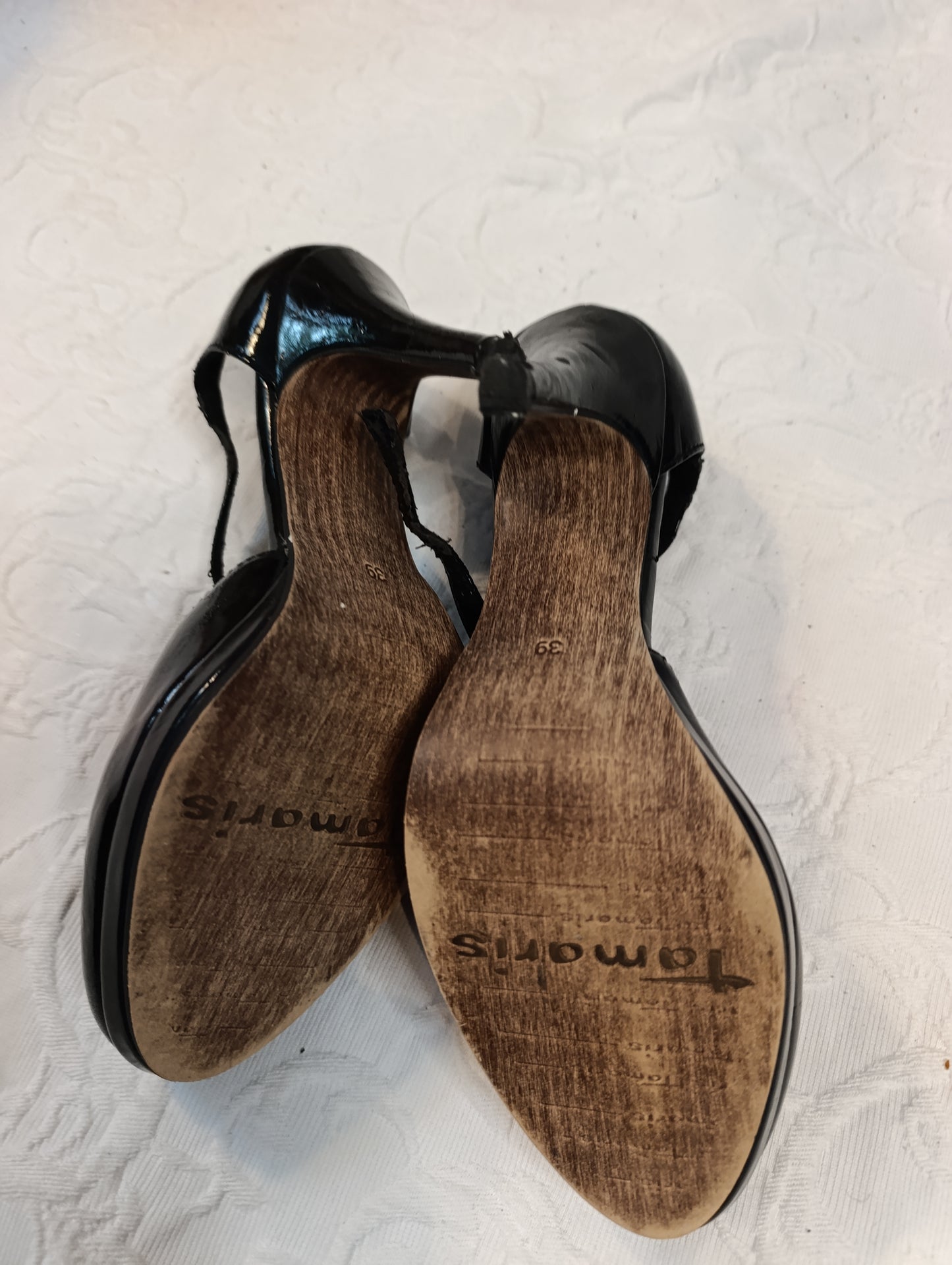 Getragene Damensandale, HighHeel, Absatz 10 cm Größe 39 Tamaris Sammler (Kopie)