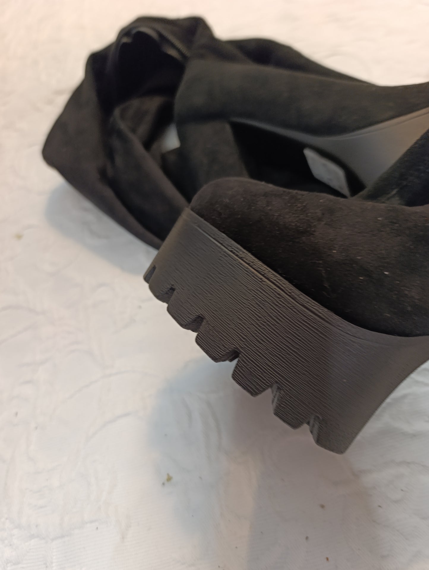 Getragene High Heels, Plateau Over Knees, Größe 38