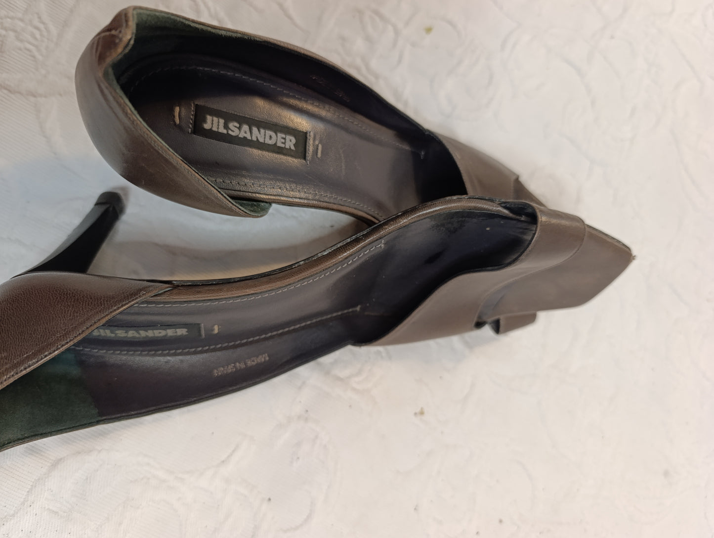 Getragene Damensandale, HighHeel, Absatz 6 cm Größe 39 Jil Sander