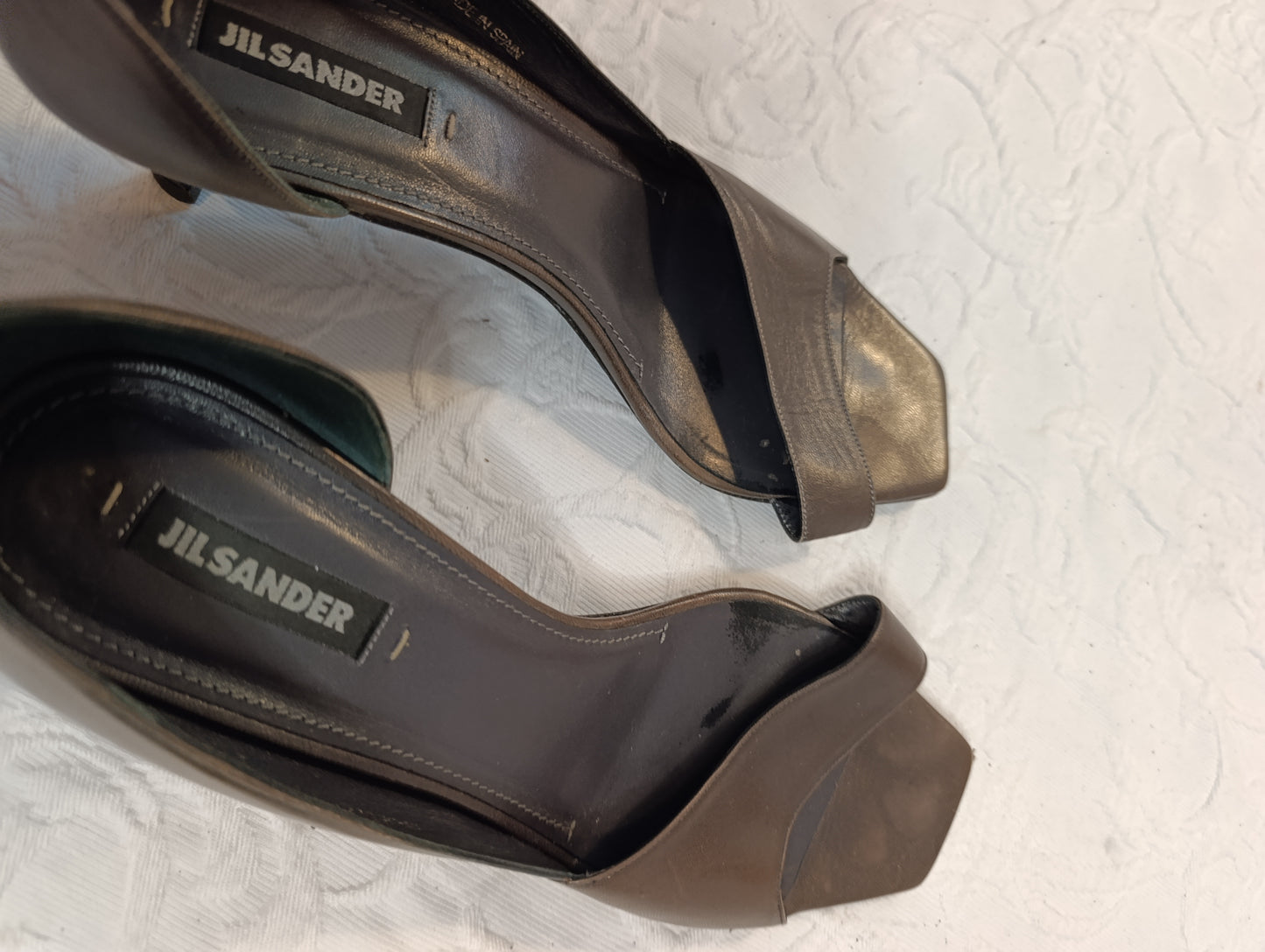Getragene Damensandale, HighHeel, Absatz 6 cm Größe 39 Jil Sander