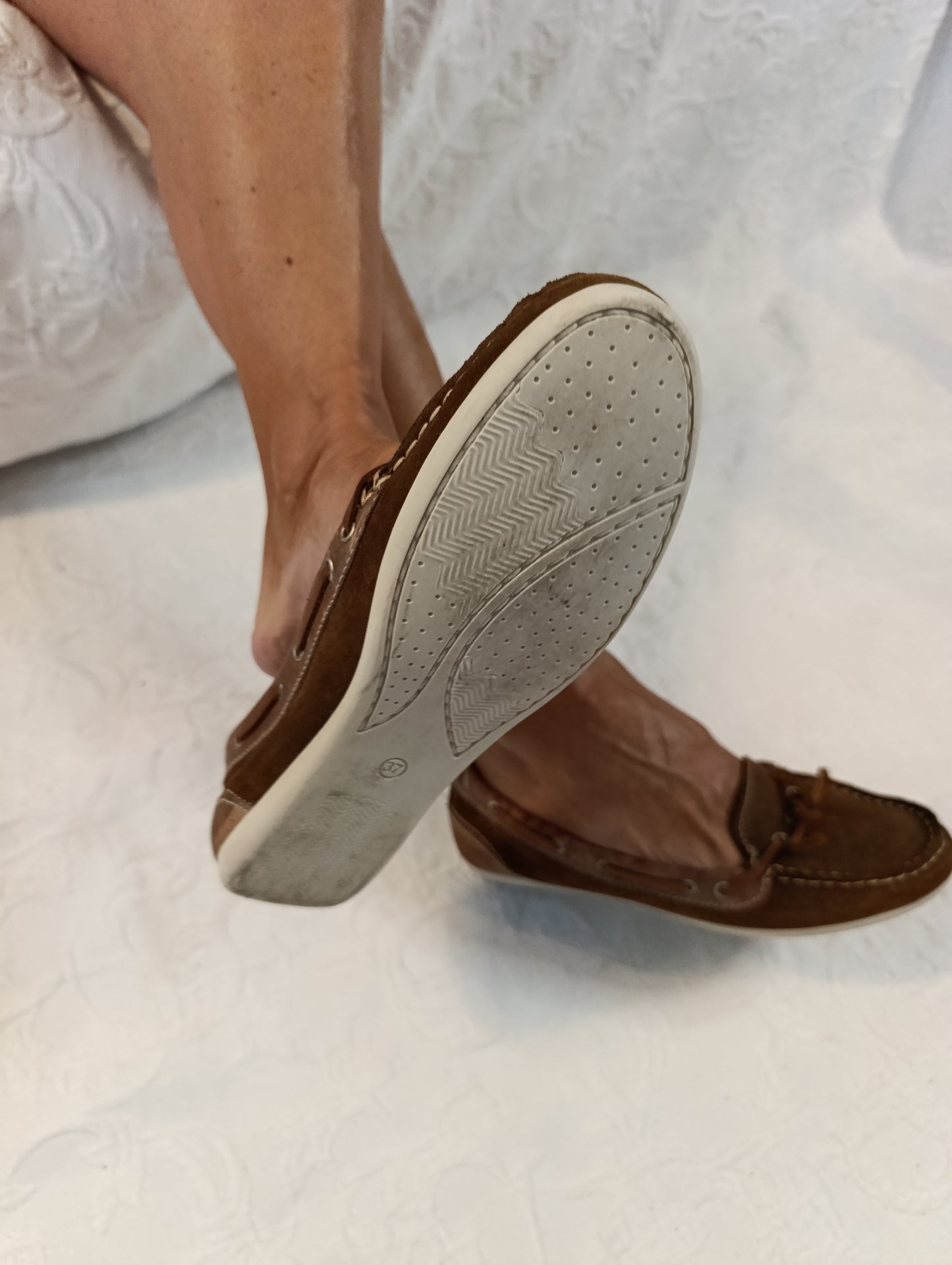 Getragene braune Mokassin  Größe 37  Janet D