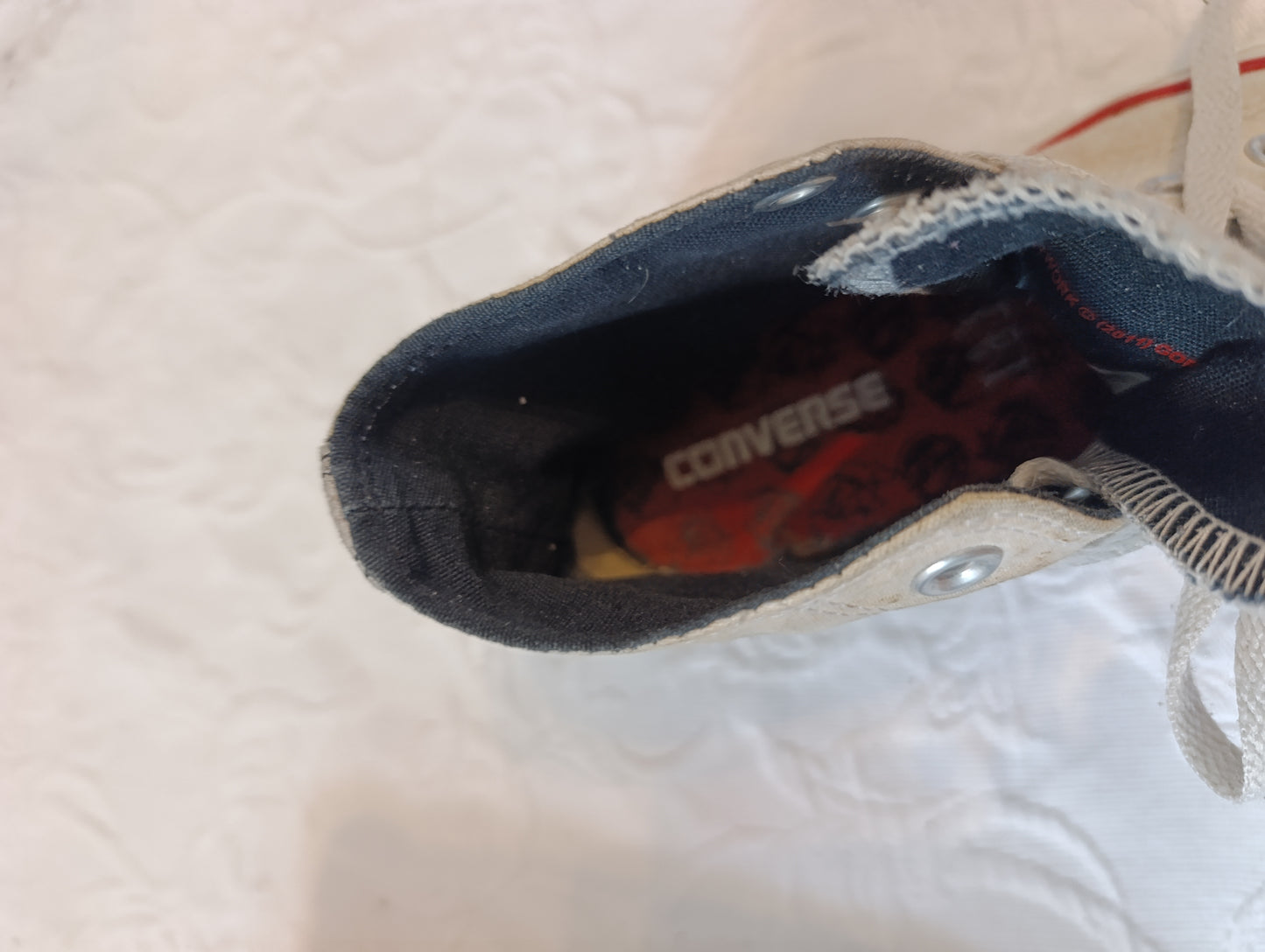 Getragene, stark abgenutzte, weiss, Converse All Star, Größe 37,5