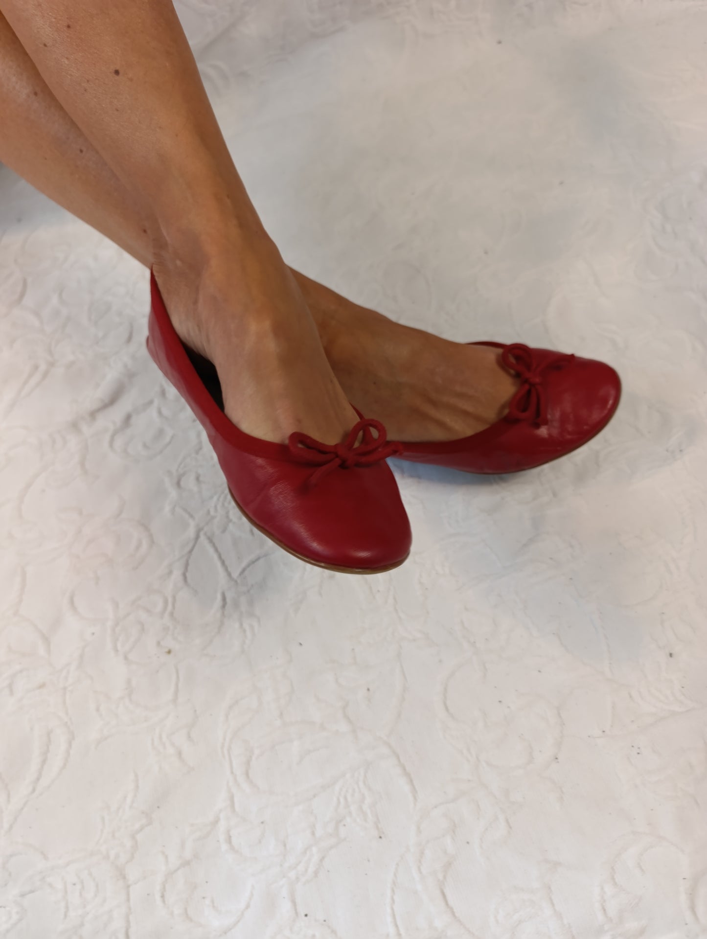 Getragene, rote, Ballerinas, Größe 37, Graceland