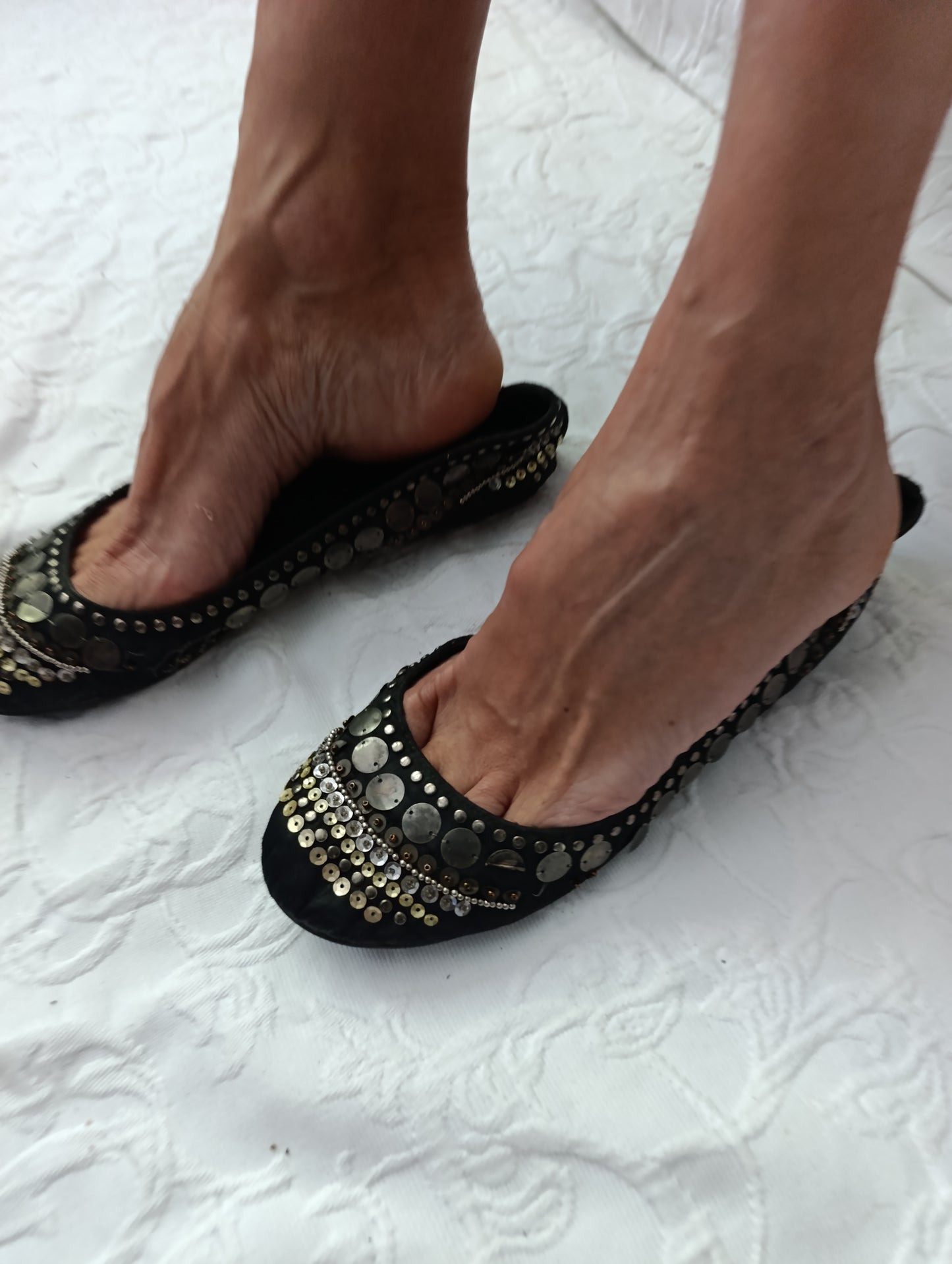 Getragene schwarze Ballerinas buffalo girl Größe 39