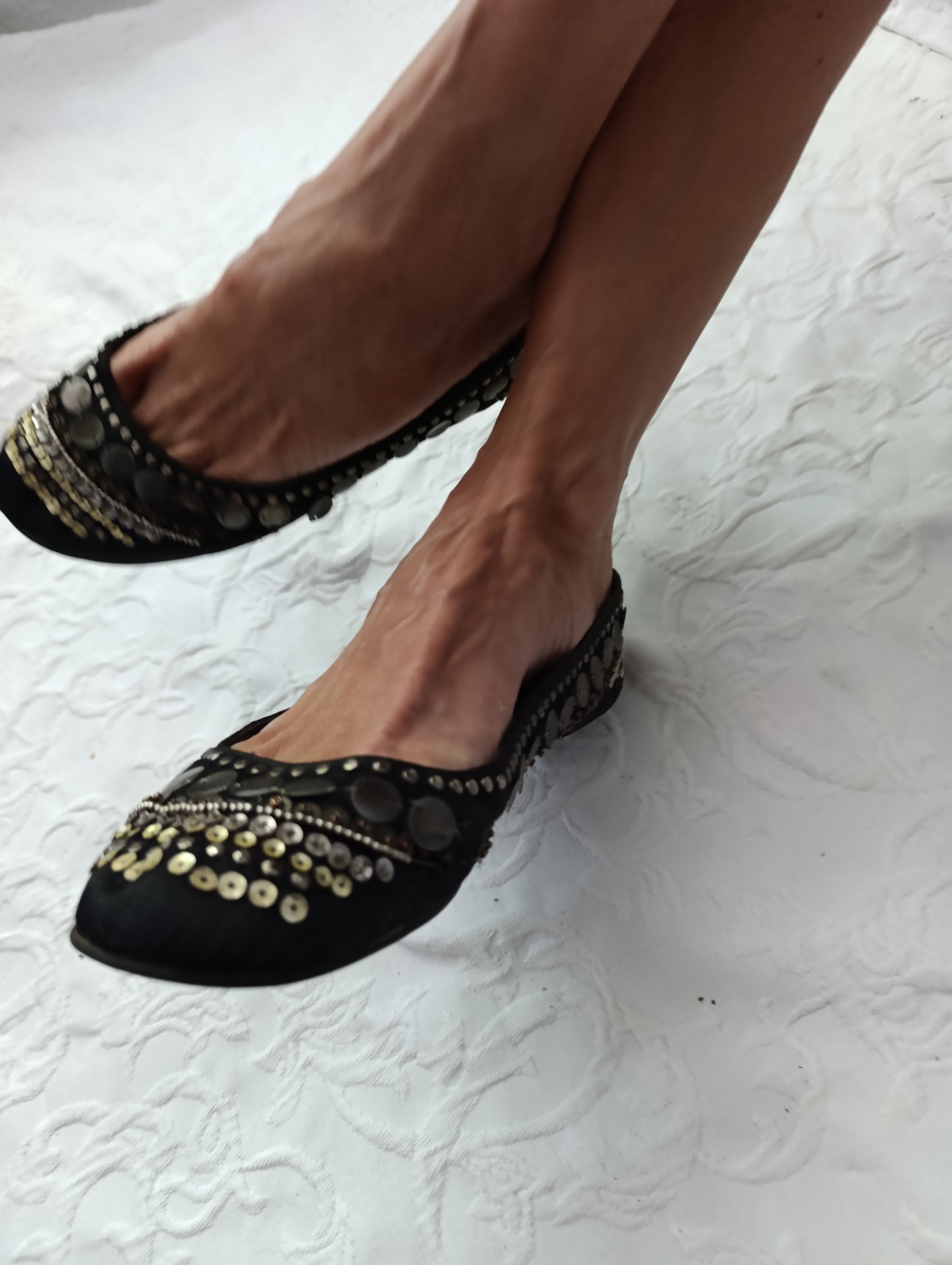 Getragene schwarze Ballerinas buffalo girl Größe 39