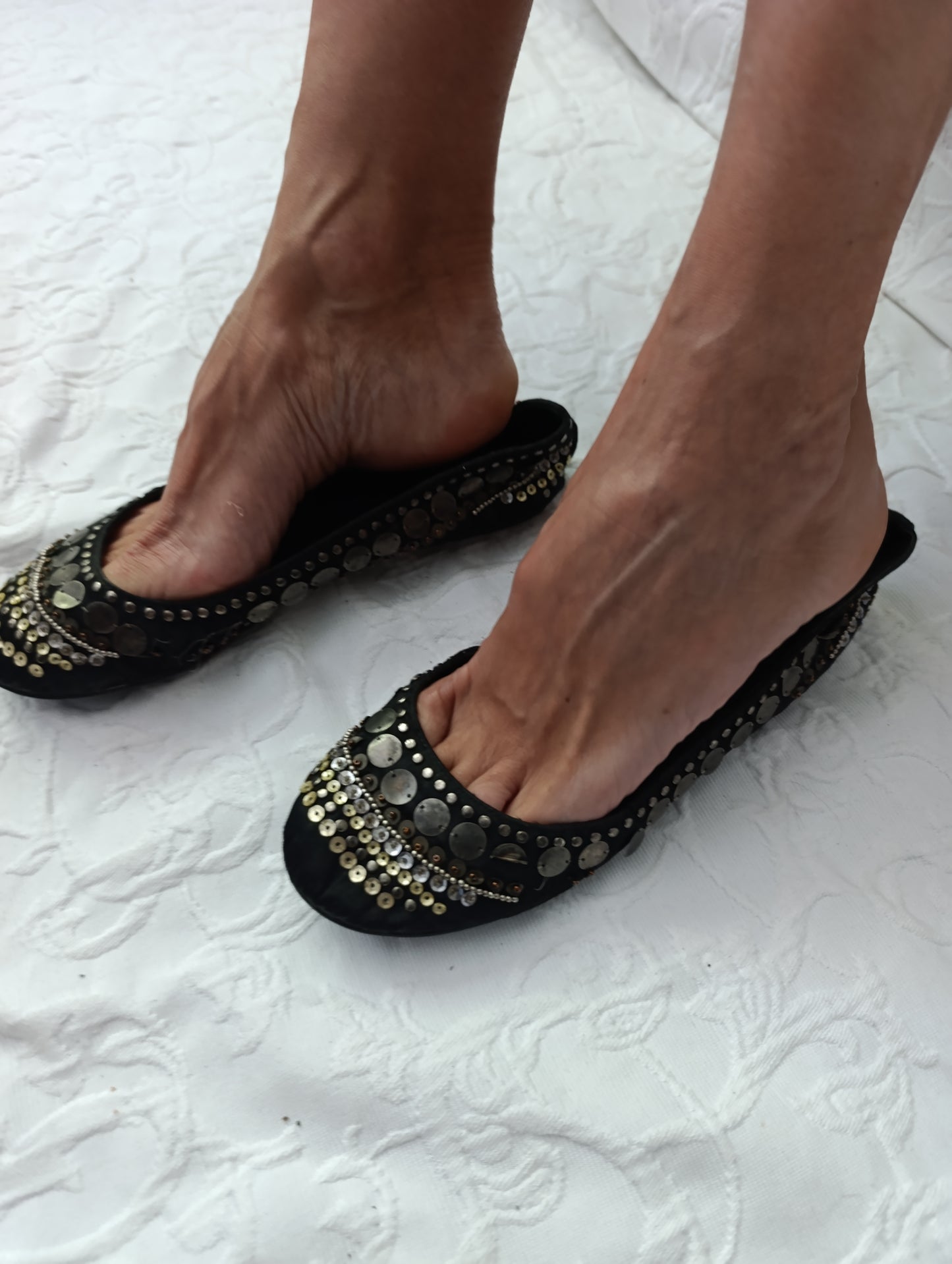 Getragene schwarze Ballerinas buffalo girl Größe 39