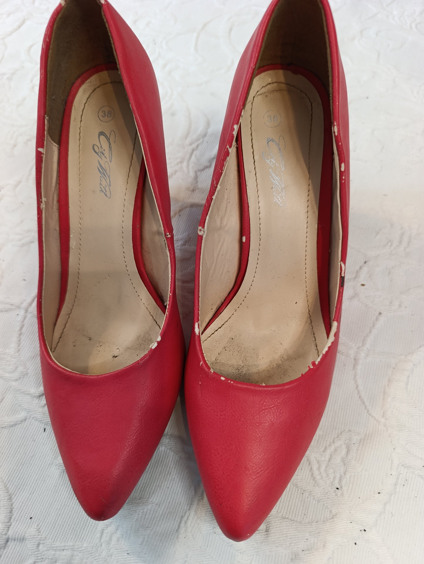 Getragene High Heels, Größe 38, Absatz 8 cm, City Walk