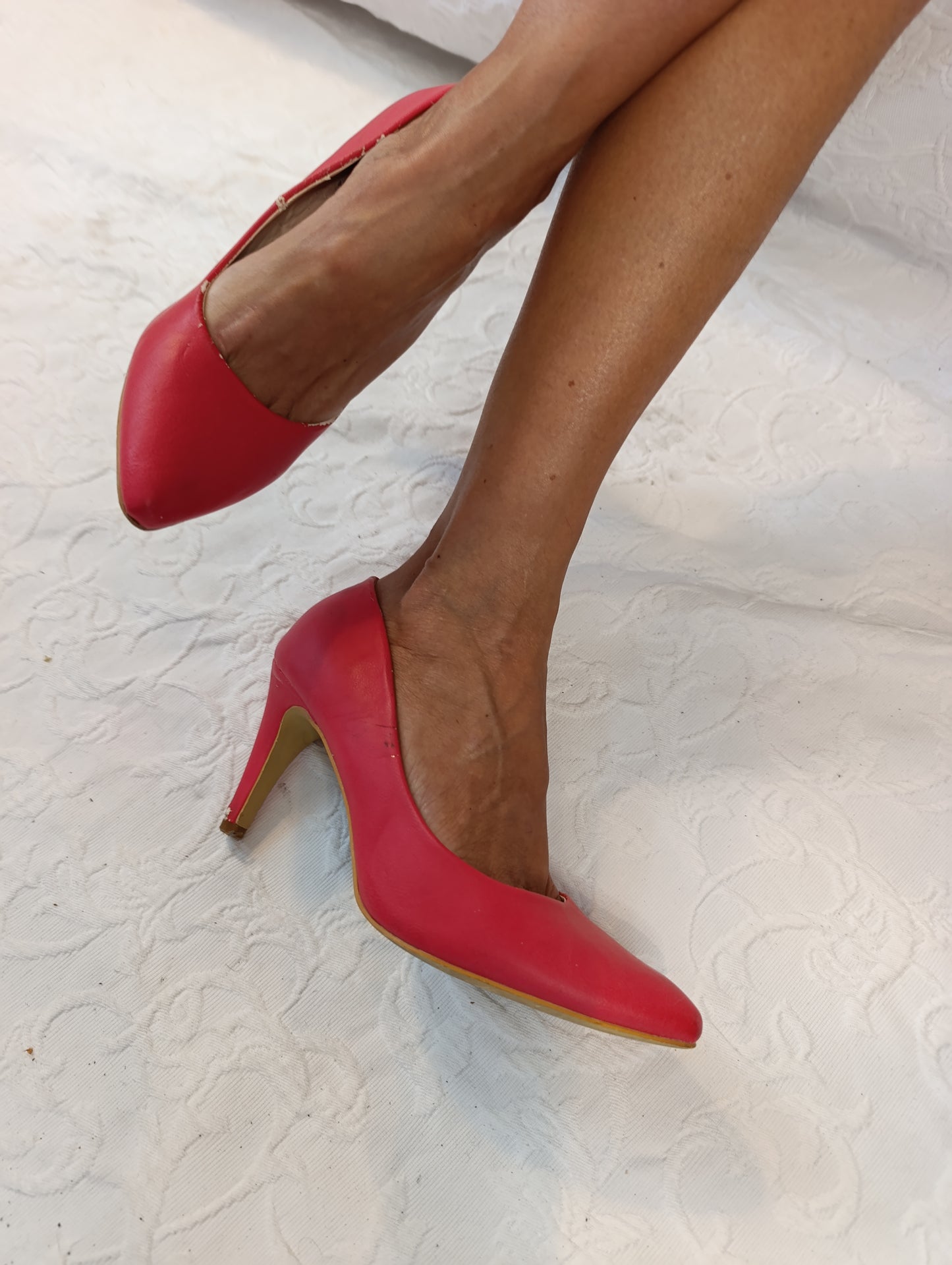 Getragene High Heels, Größe 38, Absatz 8 cm, City Walk